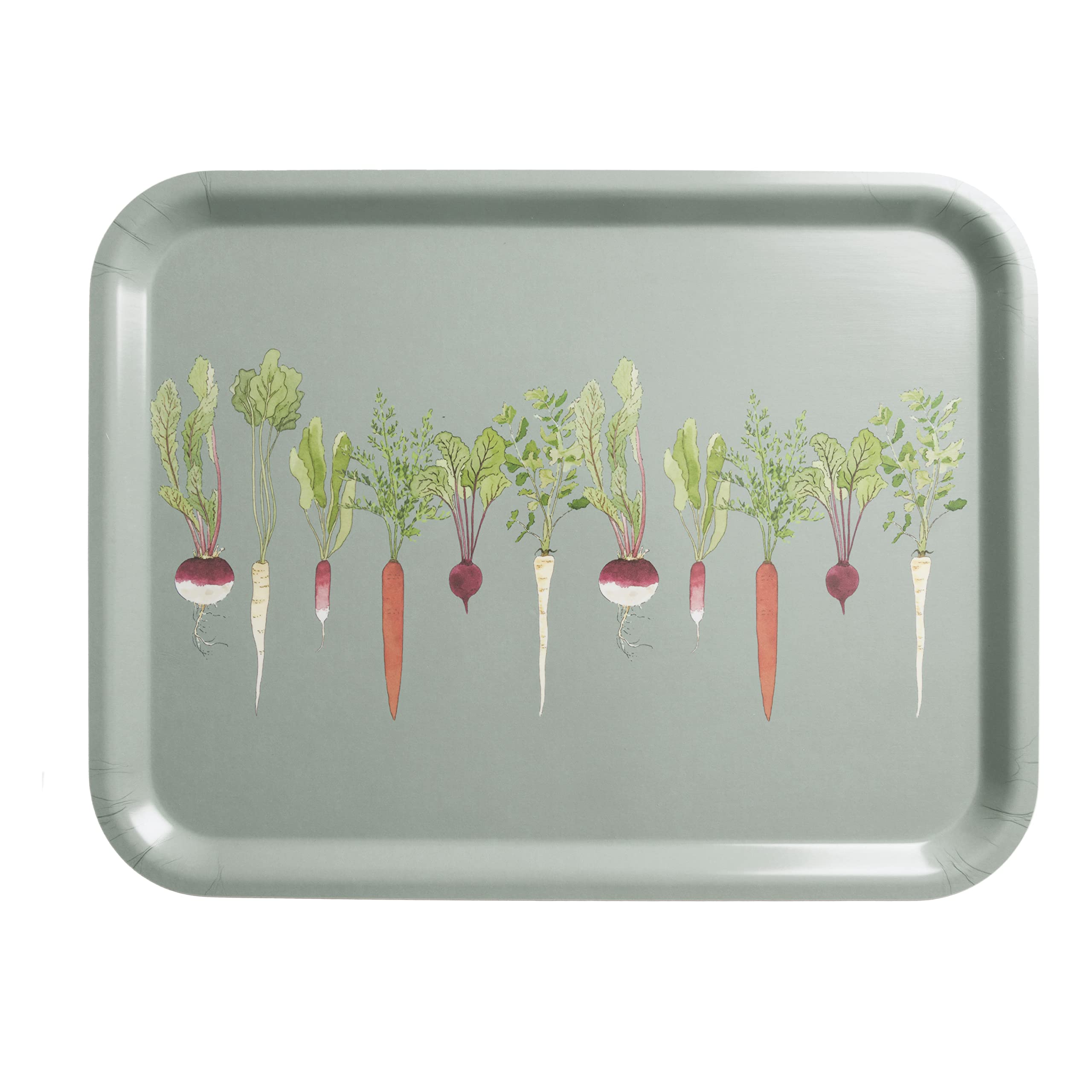 Sophie Allport - Home Grown Tray, Birchwood Printed Vegetable Design, Large (43 x 33cm), Serving Platter