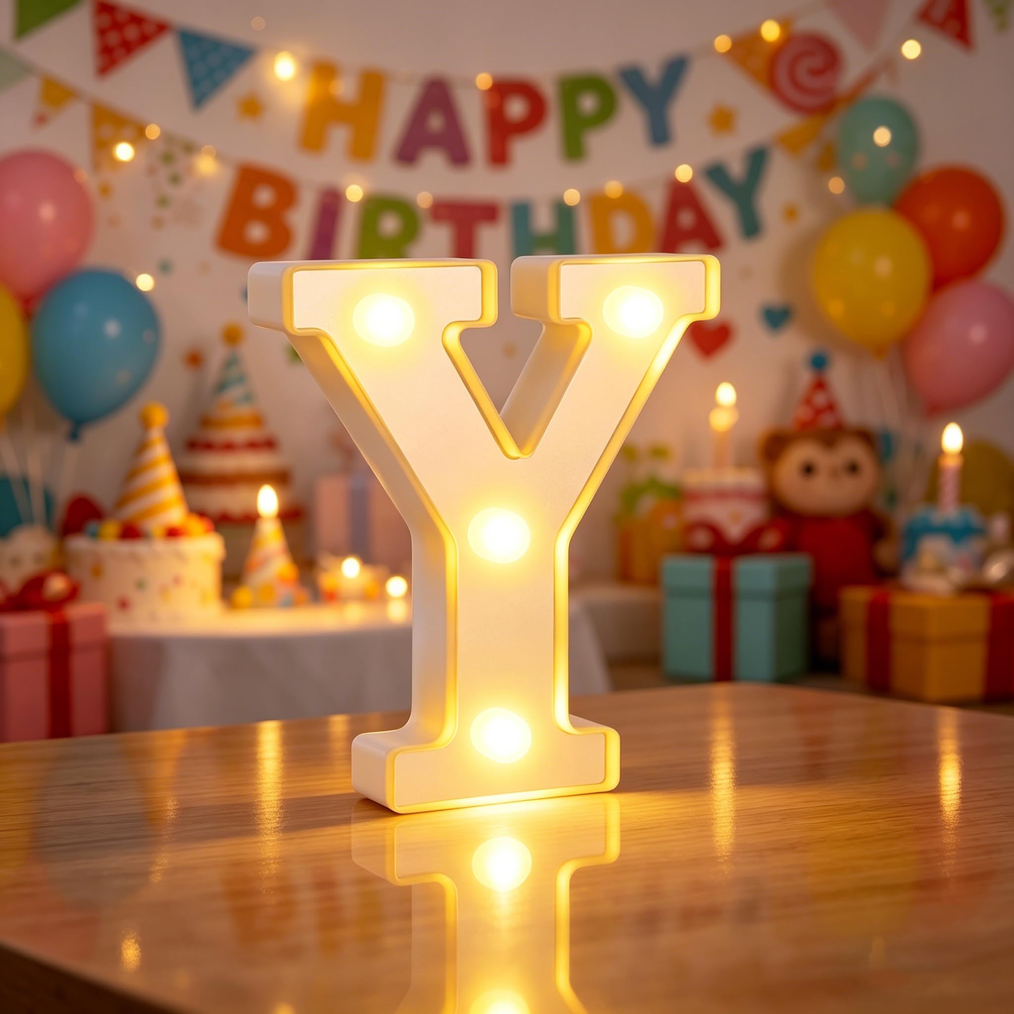 LED Light up Letters, Letter Lights Y for Girls Women Bedroom, Warm White Alphabet Sign for Valentine Party Birthday Decorations (Y)