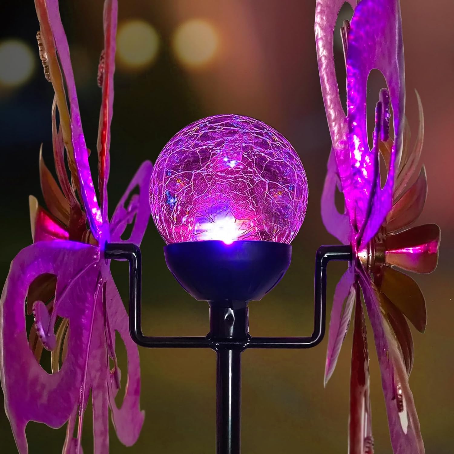 360°Solar Wind Spinner with Lights Sunflower Garden Outdoor Decor Yard Lawn Art Decor for Patio Kinetic Windmills Unique Gifts for Friends and Family 60.63'' H x 13.38'' Dia