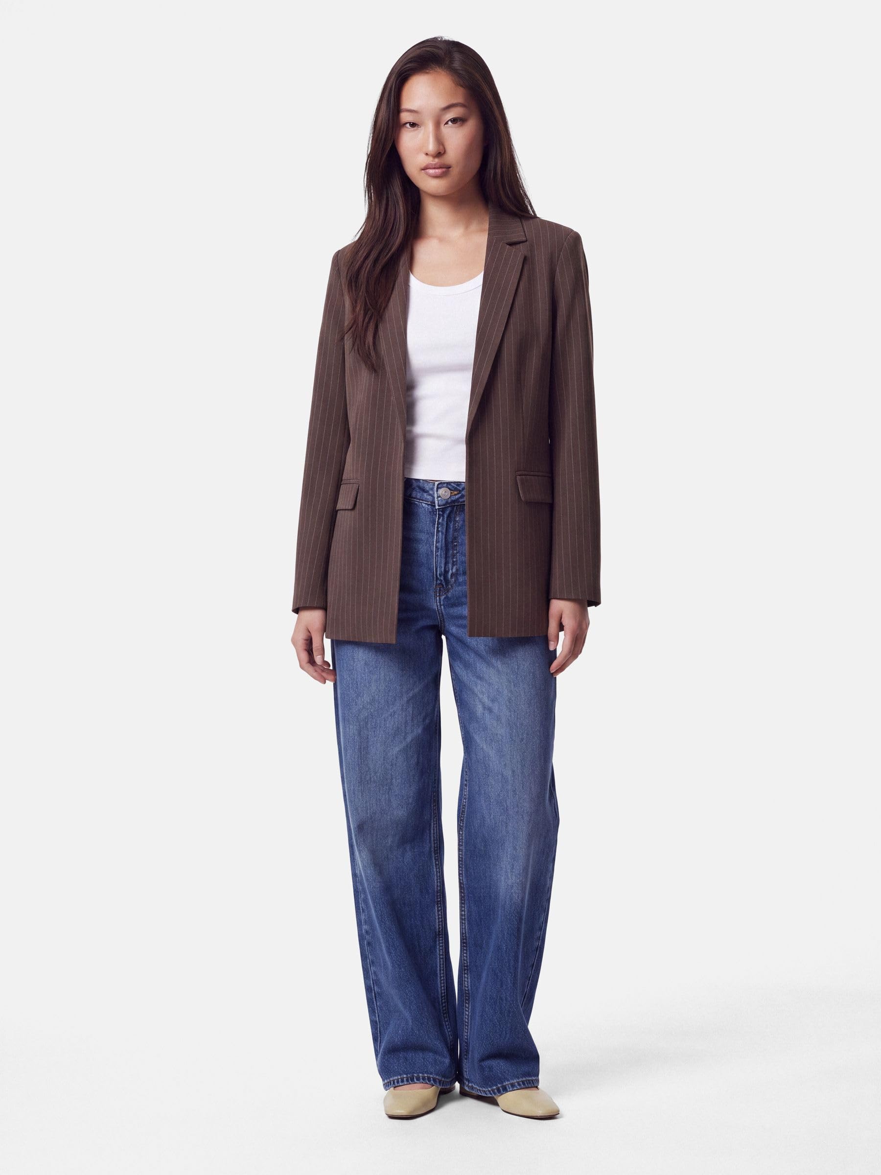 PIECES Pcbozzy Ls Loose Striped Blazer Noos BC Pcbozzy Ls Blazer Ample rayé Noos BC Femme (Lot de 1)