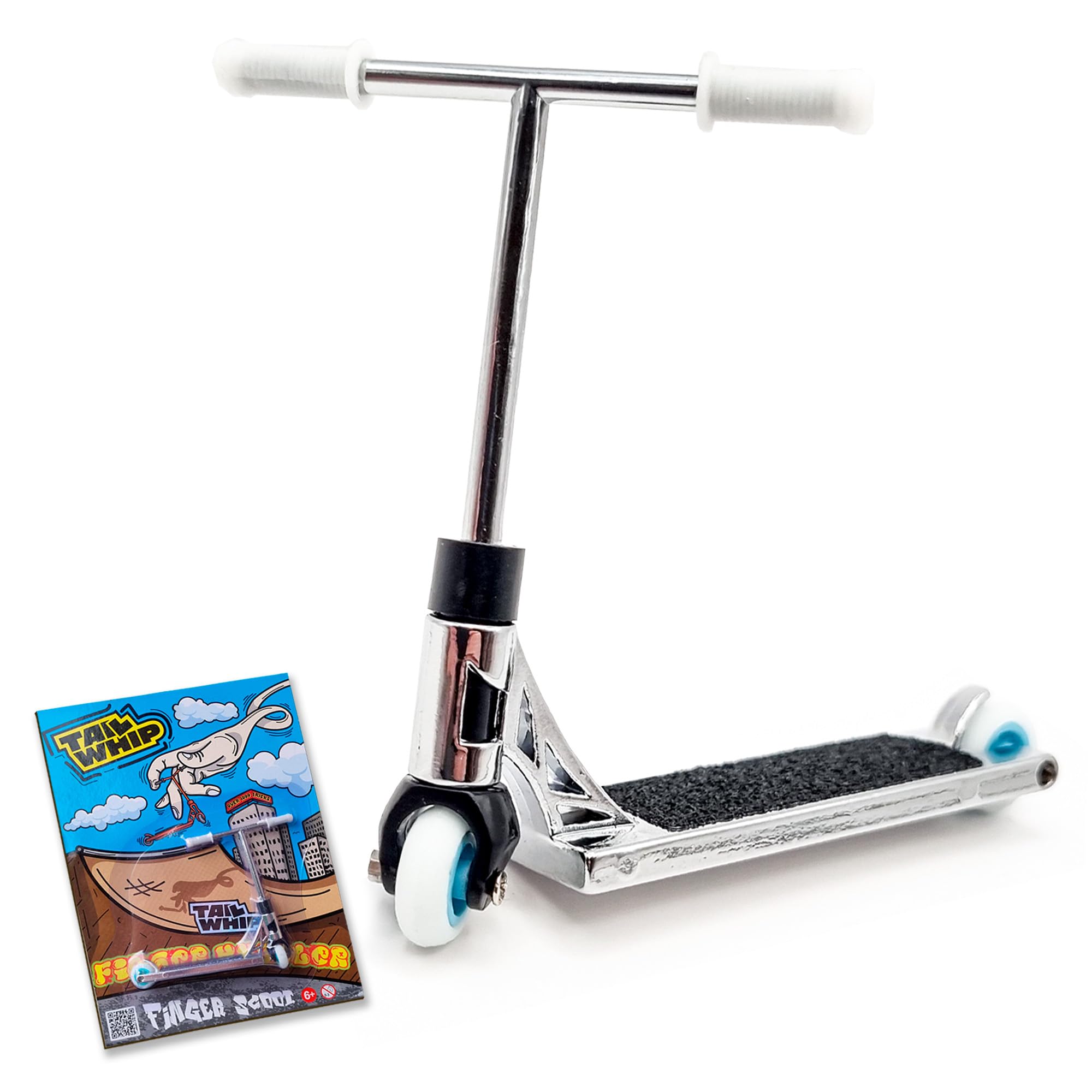 TAILWHIP Finger Scooter En Métal - Mini Trottinette Jouet Pour Cascades Et Figures - Compatible Tech Deck - Gris