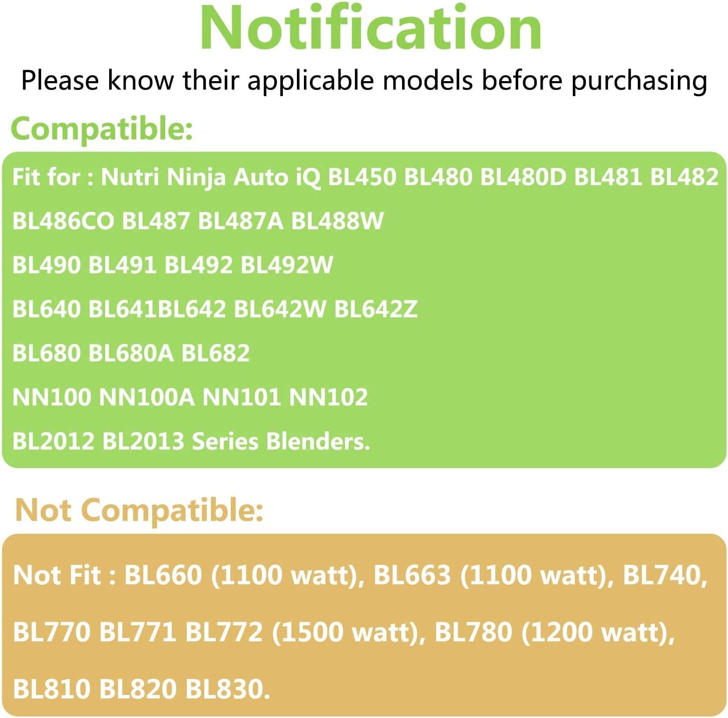Nutri Ninja 24 oz Cups, Ninja 24oz Replacement Cups with Sip & Seal Lid Compatible with BL450 BL454 BL456 BL480 BL481 BL482 BL490 BL640 BL642 BL682 for Nutri Ninja Auto IQ Series Blenders (2 Pack)