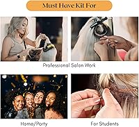 Vista 7 de Pro - Herramientas de extensión de cabello, mini 3 agujeros, microcuentas de silicona y nanoanillos, extensiones de cabello, alicates para abridor