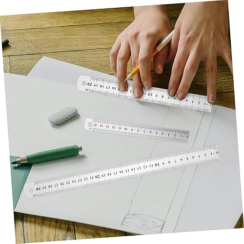 Miniatura 3 de 3 reglas de acero inoxidable de doble cara, herramientas de medición engrosadas para ingeniería de carpintería y plata