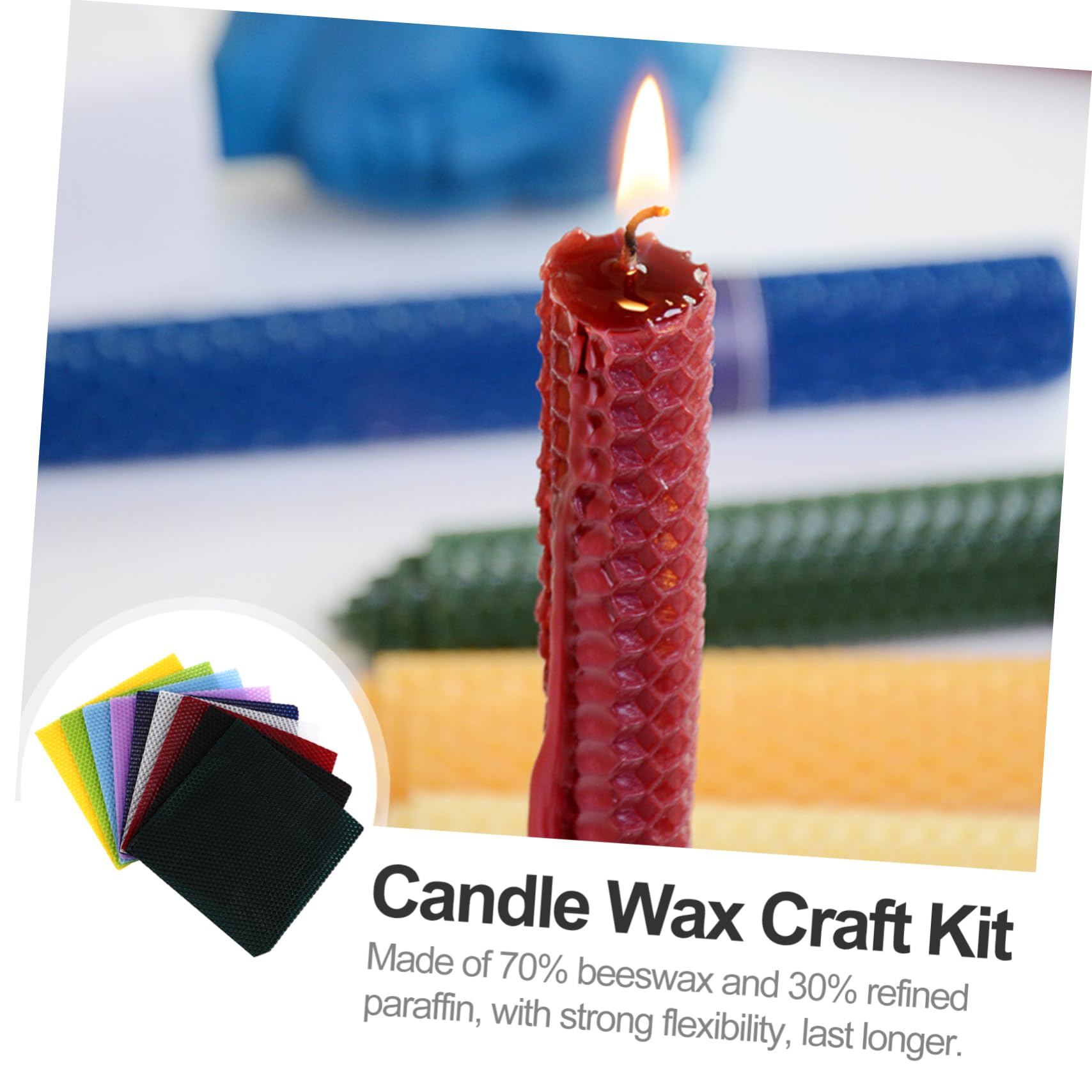 Angoily 9 Stück Bienenwachsplatten Diy Kerzenherstellung Handrollbare Wachsblätter Bastelmaterialien für Erwachsene für Feste und Feiern Zufällige Farbe