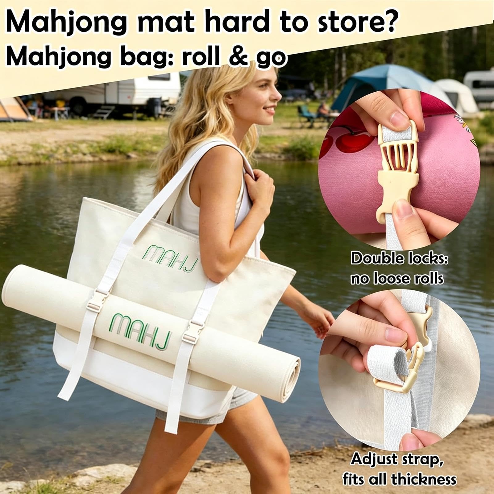 Mahjong-Aufbewahrungstasche, 3-teiliges Set, Für Mahjong-Steine Und Ständer