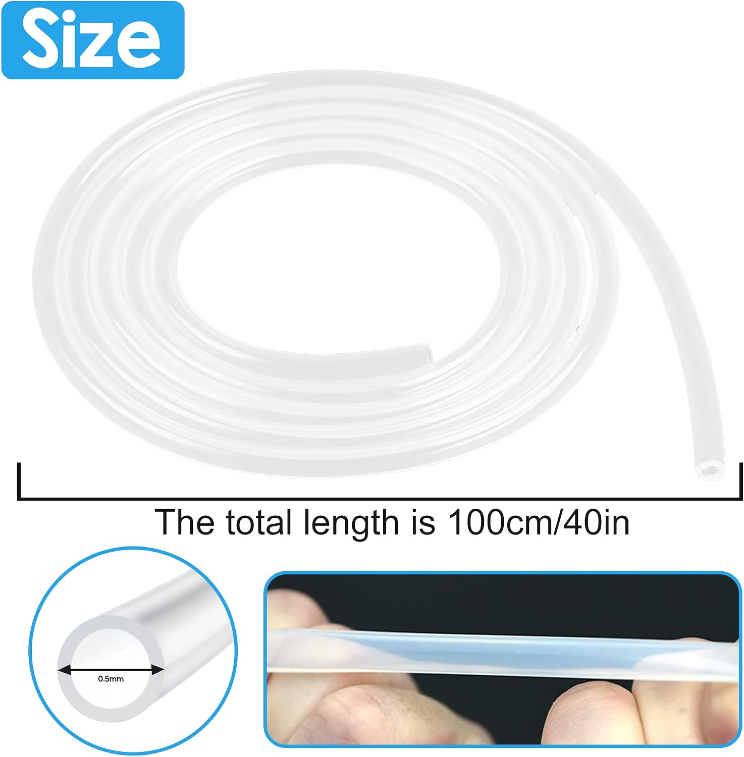 aeloer Long Extended Silicone Hoses(2 Pcs x 1 Meter) for Diamond Art Painting Pen, Suitable for Most Type of Vacuum Pen Epainter, Replacement Pipe Diamond Art Accessories