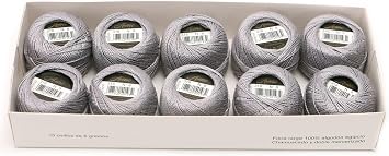 Black Grey Series Size 8 Pearl Cotton Embroidery Thread 100% Egyptian Cotton Mercerized 10 Balls Set