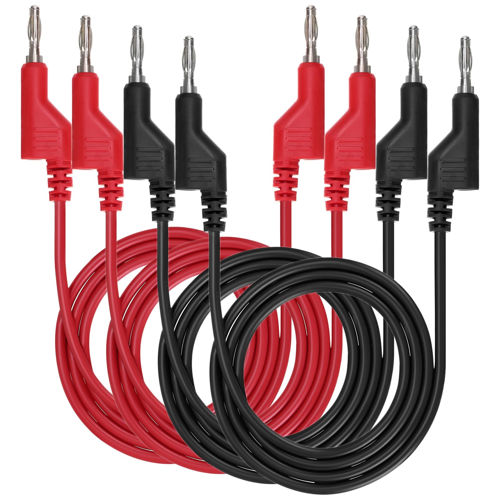 Sumnacon 4 Pcs Banana to Banana Plug Test Leads - Stackable 4MM