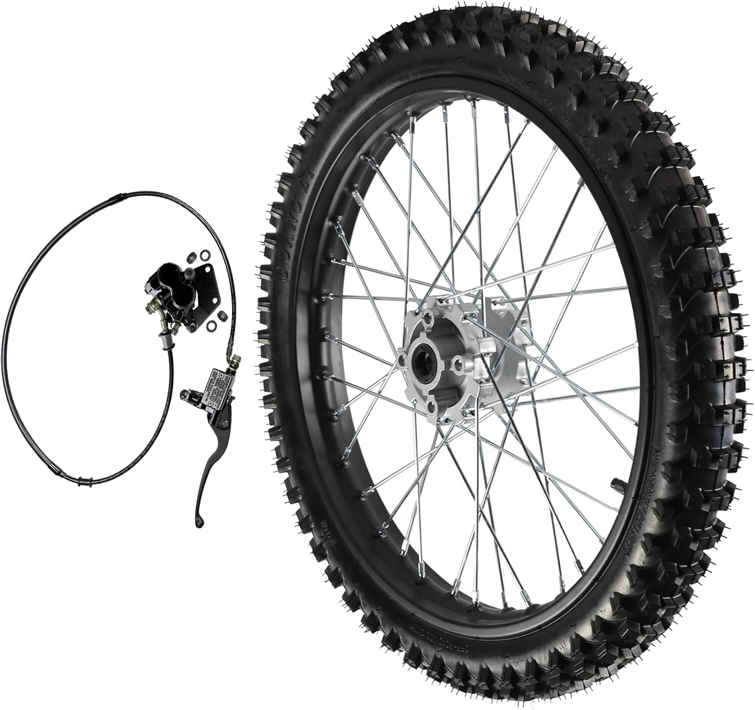 19" 70/100-19 Tire with 1.6 x 19 Rim Front Wheel Assembly + Brake Master Cylinder Caliper for Dirt PIt Bike Taotao Apollo SSR Thumpstar Coolser 125cc 150cc 200cc 250cc Motocross Offroad Motorcycle