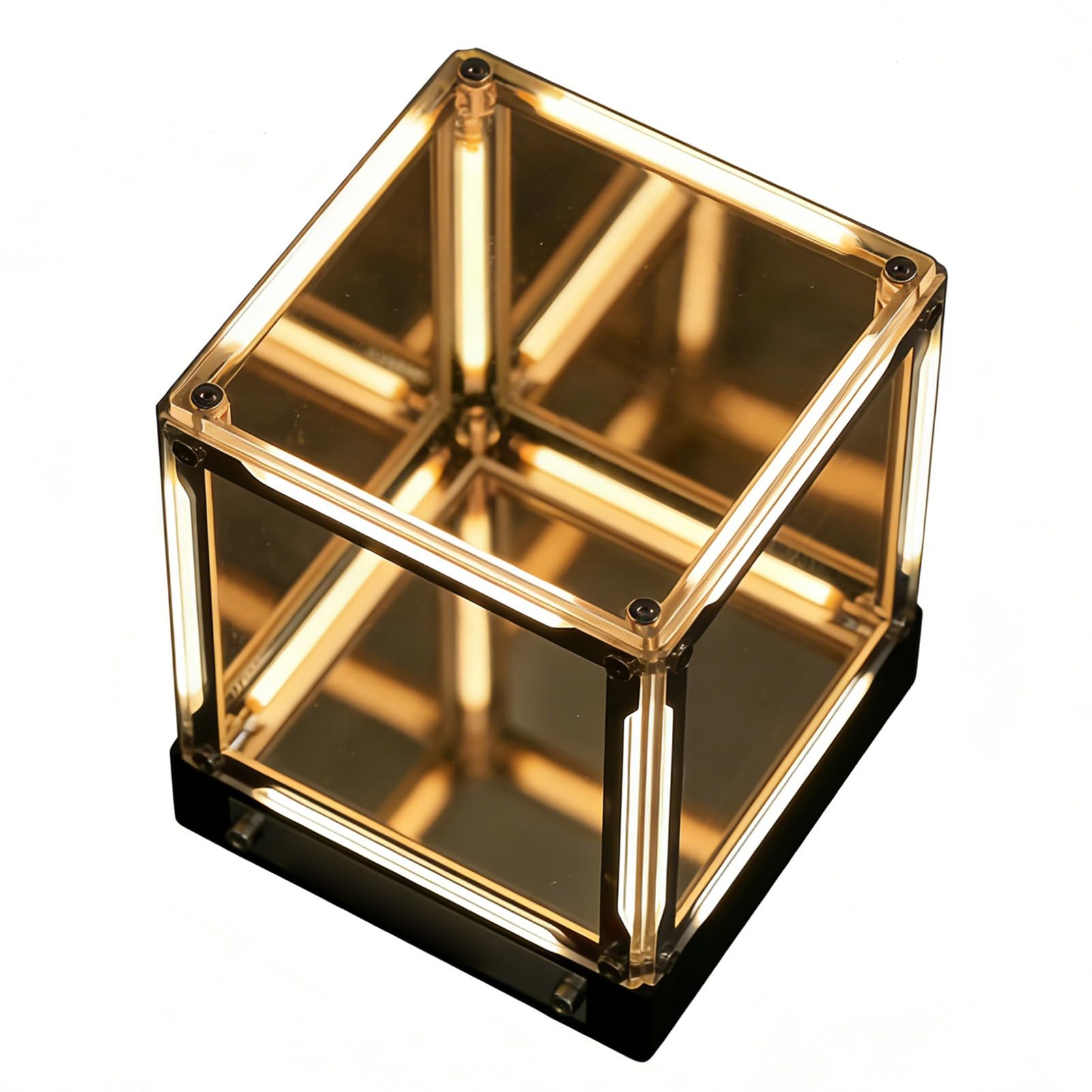 Fabater Lampada Cubo a Specchio 4D, Luce LED Hyper Cube con Controllo Touch, Lampada Creative Infinite Abyss, Lampade da Comodino Dimmerabili, Luce Notturna Ricaricabile