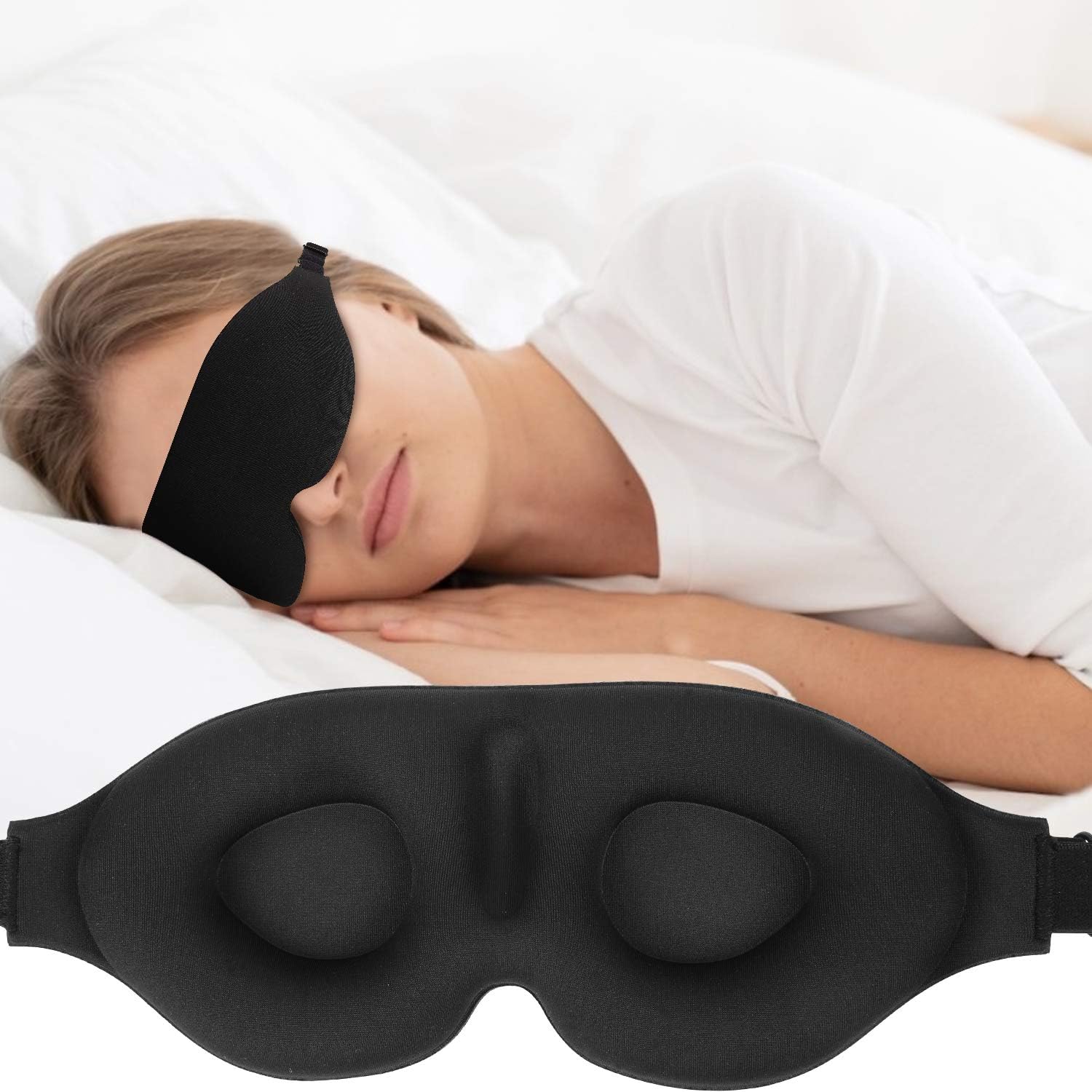 Máscara para Dormire,Antifaz para Dormir de noche,Sleep Mask para Hombres y Mujeres, Antifaz para Dormir Hecha de Espuma Viscoelástica y Seda, para Dormir de Noche, Siesta y Viaje