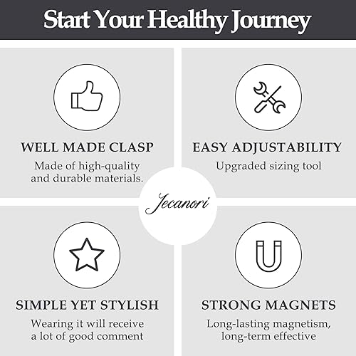 Miniatura 18 de Jecanori Pulseras de cobre puro para mujer, pulseras ultra magnéticas para mujer con 3500 imanes Gauss, regalo de joyería de cristal para el día