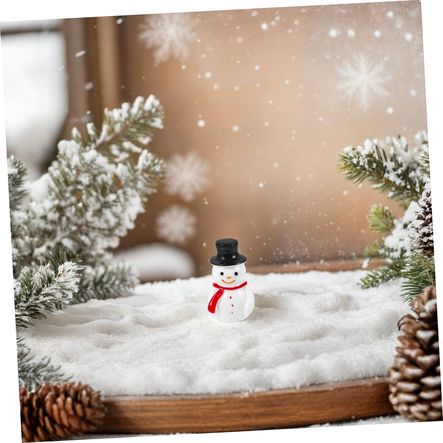 20 Piezas Mini Muñeco Resina Decoración de Micropaisajes Suministros para Fiesta de Cumpleaños Temática de Invierno para Escenarios de Invierno