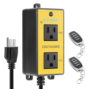 Automatic Vacuum Switch for Power Tool & Table Saw Load Sensing Remote Control Outlet with 2 Outlets Tool Plugs into One, Dust Collector Auto-On/Off When Tool Runs 1s Delay On / 7s Delay Off