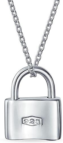 Miniatura 2 de Collar con dije de bloqueo sentimental del alfabeto A-Z personalizado con inicial del alfabeto A-Z para parejas, para mujeres, adolescentes, chapado