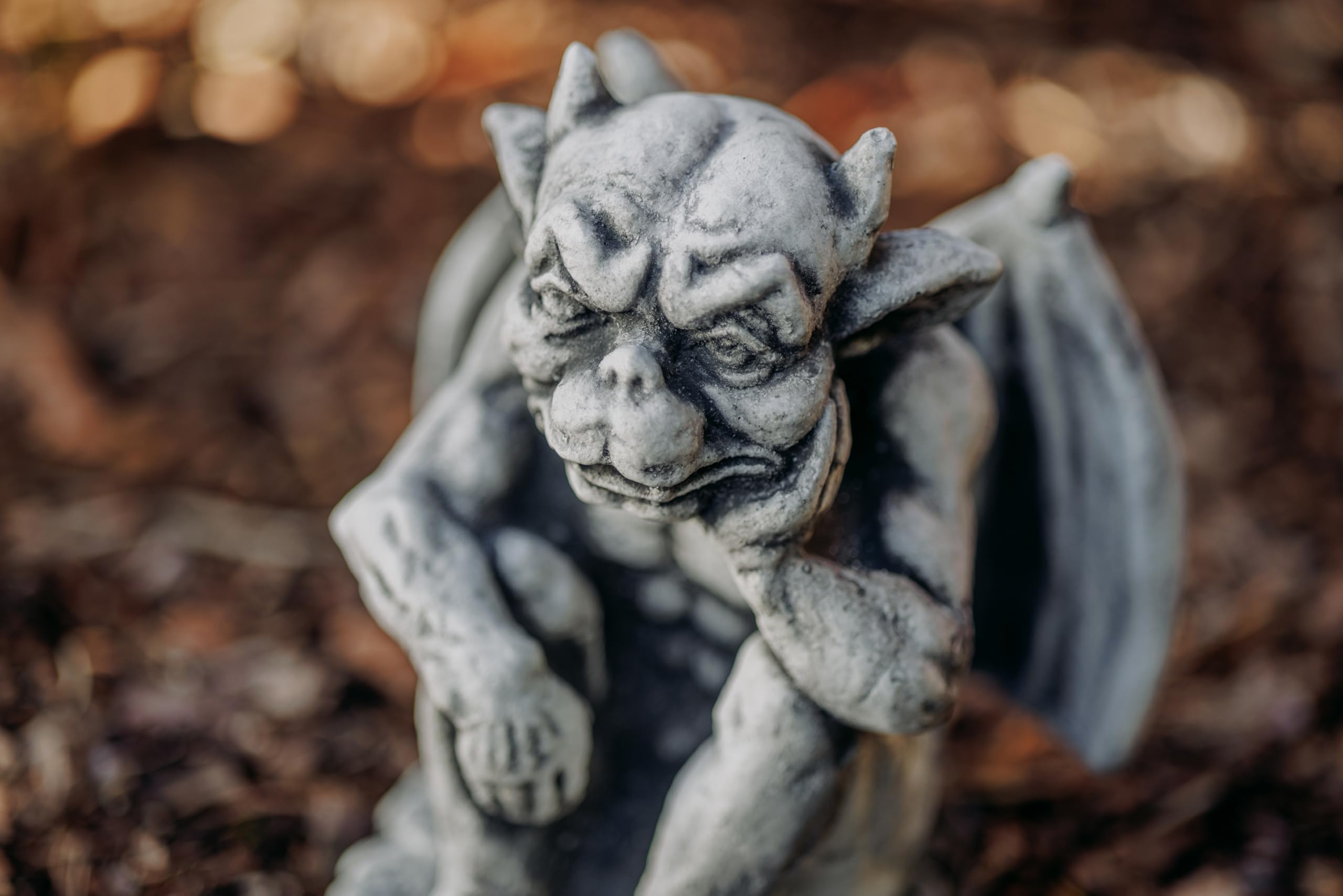 gartendekoparadies.de Gargoyle Torwächter Gartenfigur, 21 cm Höhe, Steinguss, Grau, Mittelalterlicher Stil, 4 kg, Grau, Steinguss, frostsicher für Außenbereich