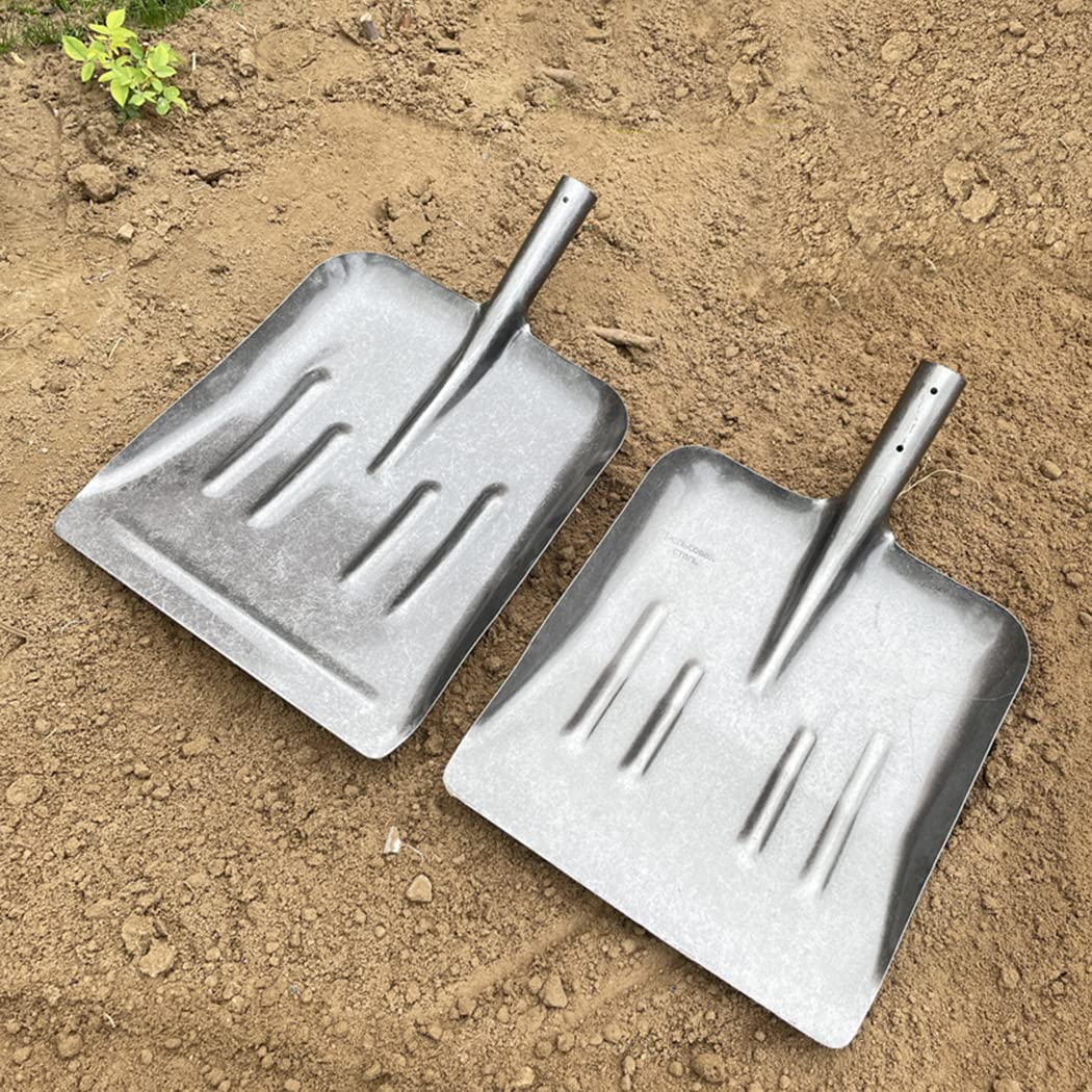 Pala de acero resistente para excavar, jardinería, remoción de nieve y limpieza de basura, hoja ancha con mango largo, herramienta duradera para exteriores