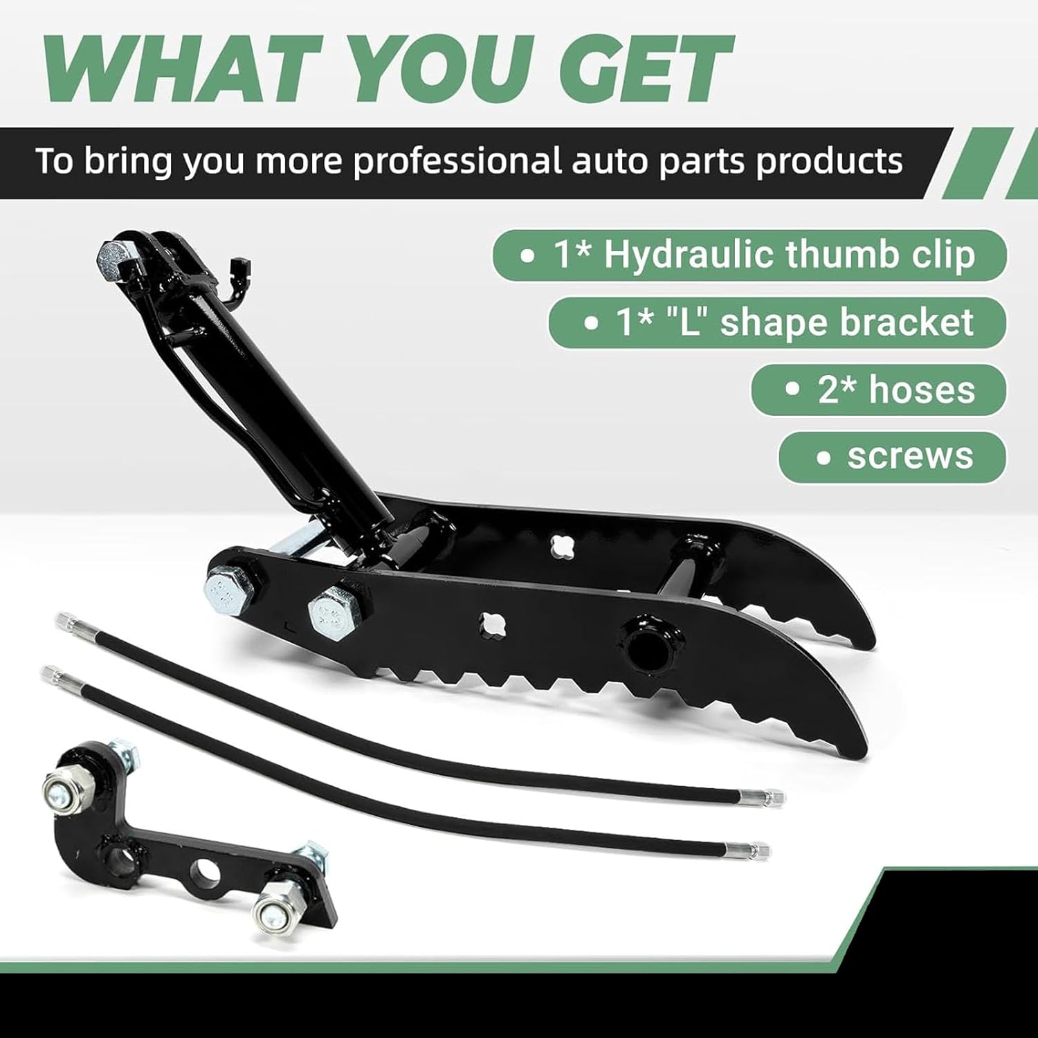 Excavator Thumb Clip, Manganese Steel 3 Hole Hydraulic Clamp, with L Shaped Bracket, Enhance Job Site Safety, Expand Operational Range for Excavator