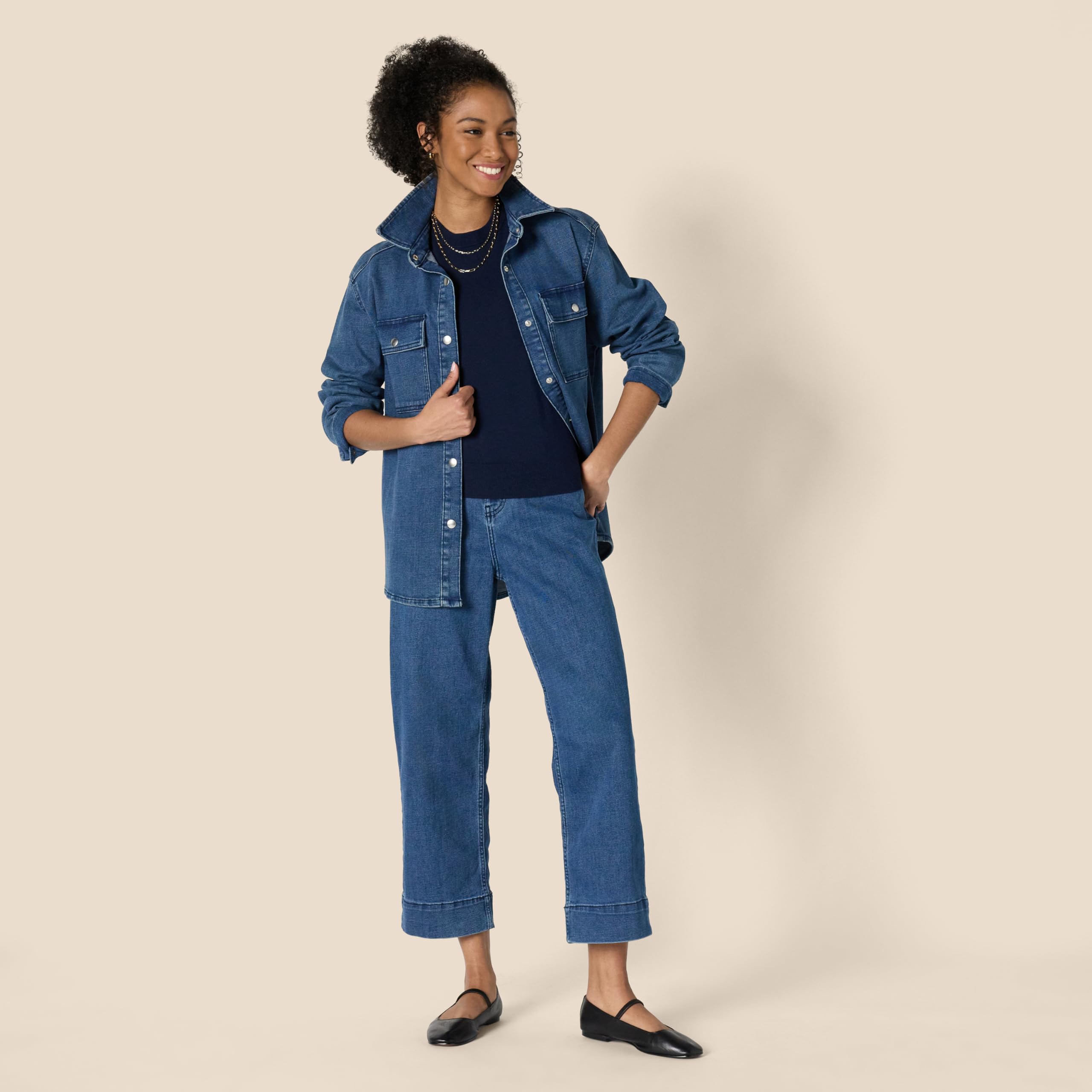 Amazon Essentials Jersey de Manga Corta y Corte Recto Mujer