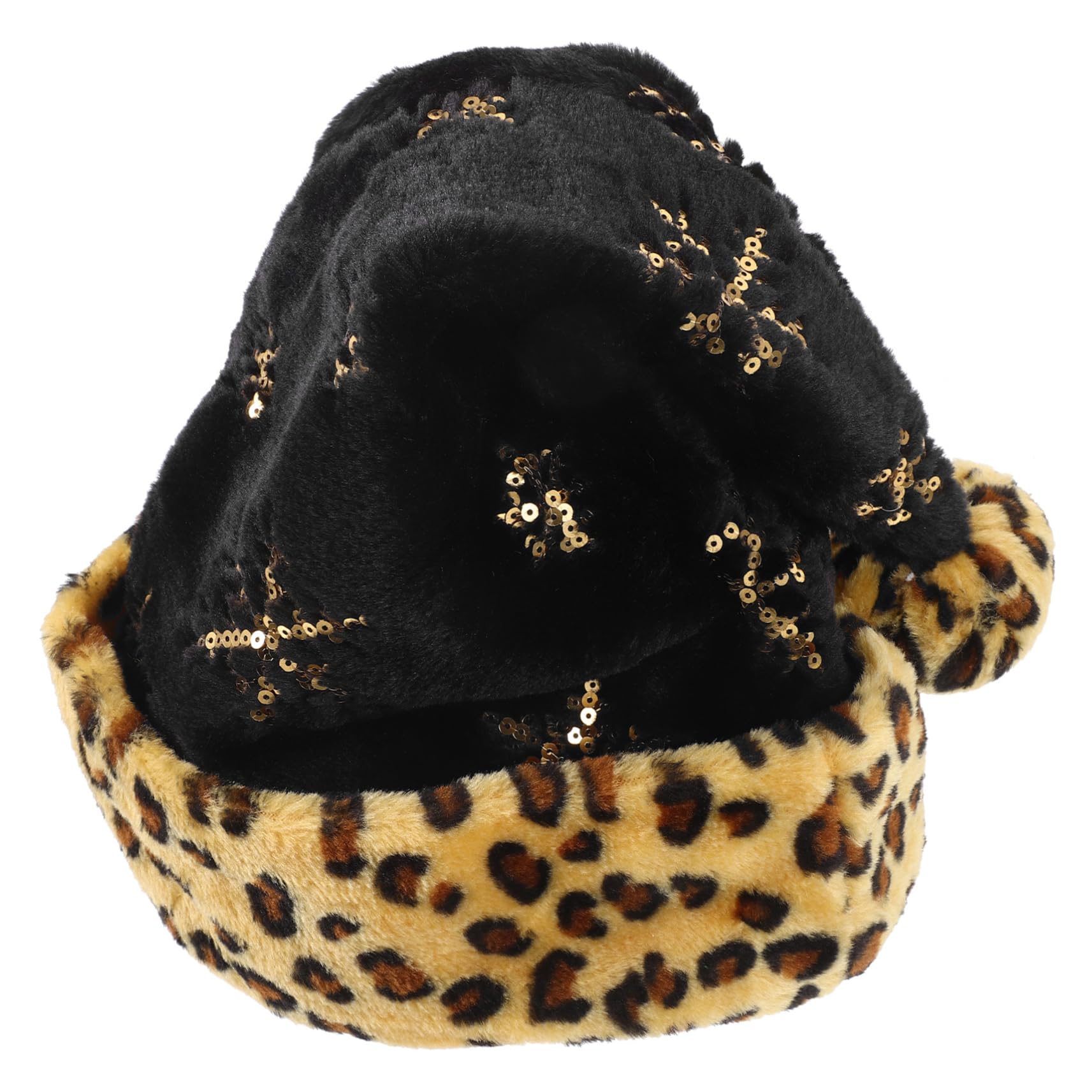 Veemoon Cappello Natalizio con Stampa Leopardata Cappello di Halloween Cappello da Cowgirl Berretti da Uomo Forniture per Feste di Natale Classico Cappello da Babbo Natale Peluche