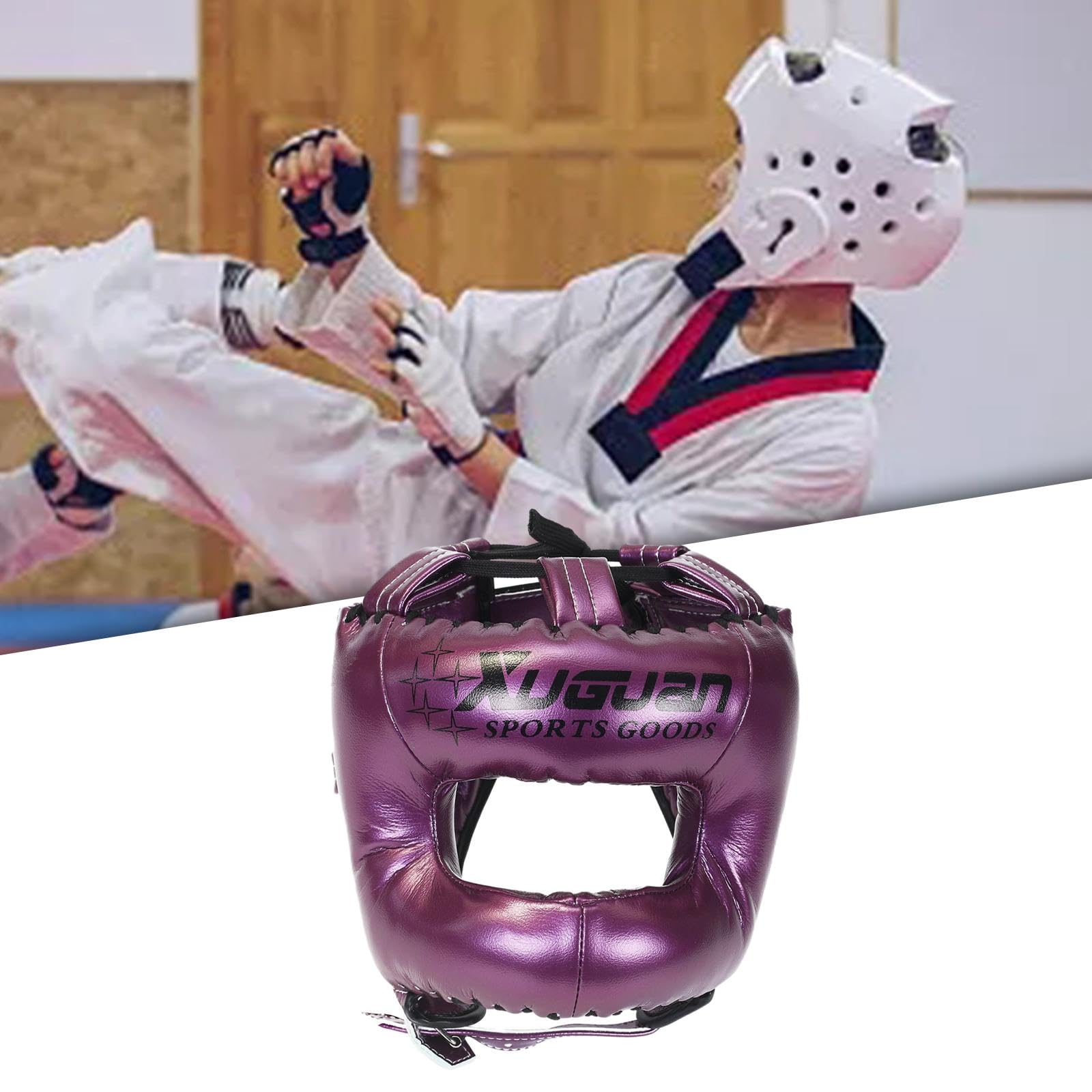 Casco de Boxeo Ajustable Acolchado Transpirable Protección para Karate Sparring