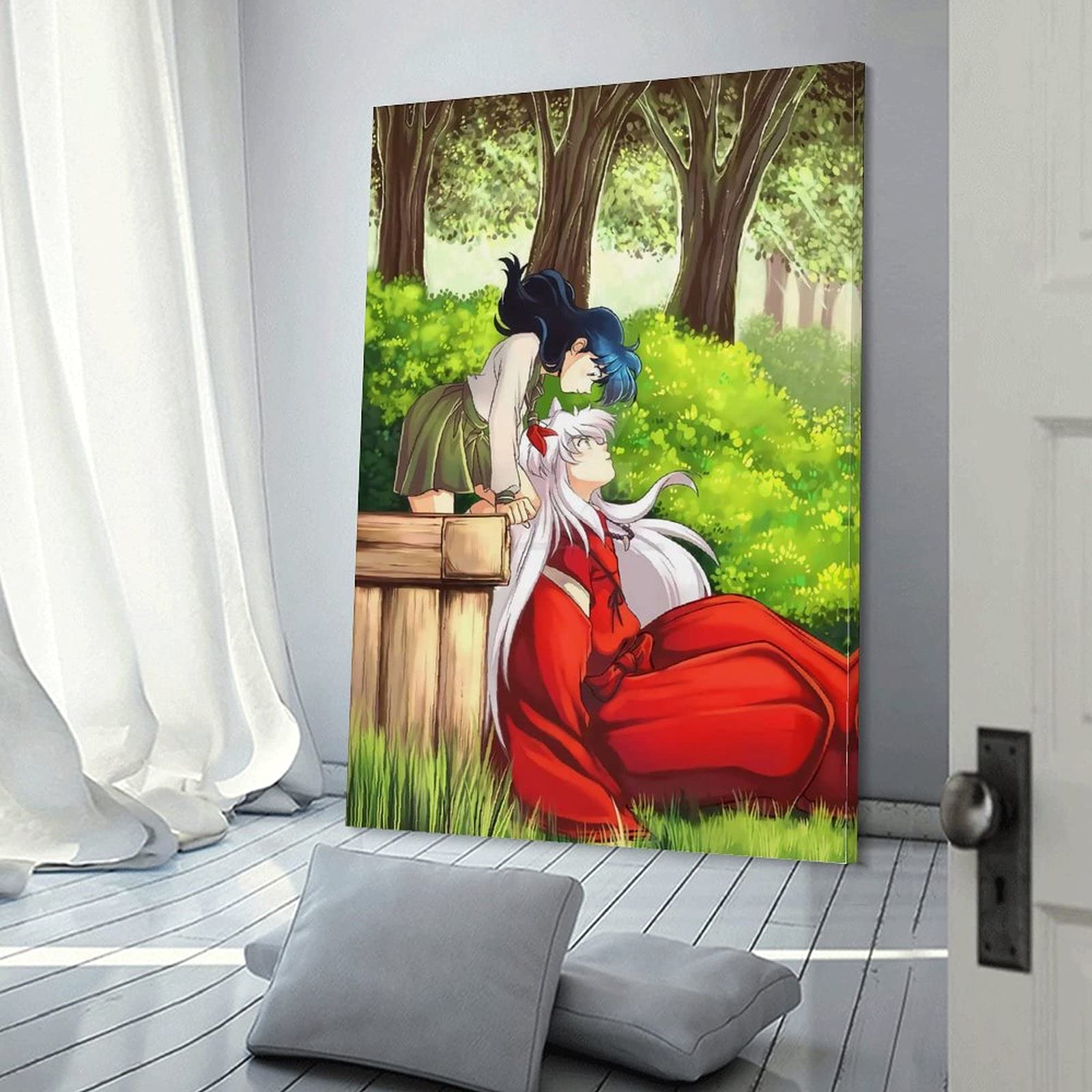 Poster Handmade Moreno-Mata Inuyasha E Kagome - Graffiti Autentico Su Carta Acquerello - Foto 14