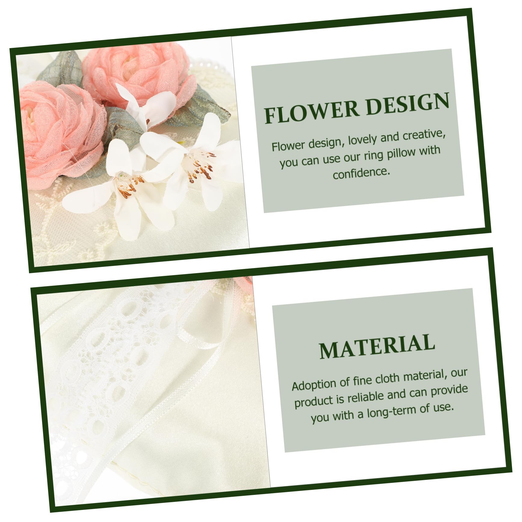 MAGICLULU 5 Pz cuscino ad anello decorazioni rustiche per matrimoni cuscino portafedi Nozze cuscino fiore portafedi matrimonio arredamento cuscino per anello di fidanzamento stoffa