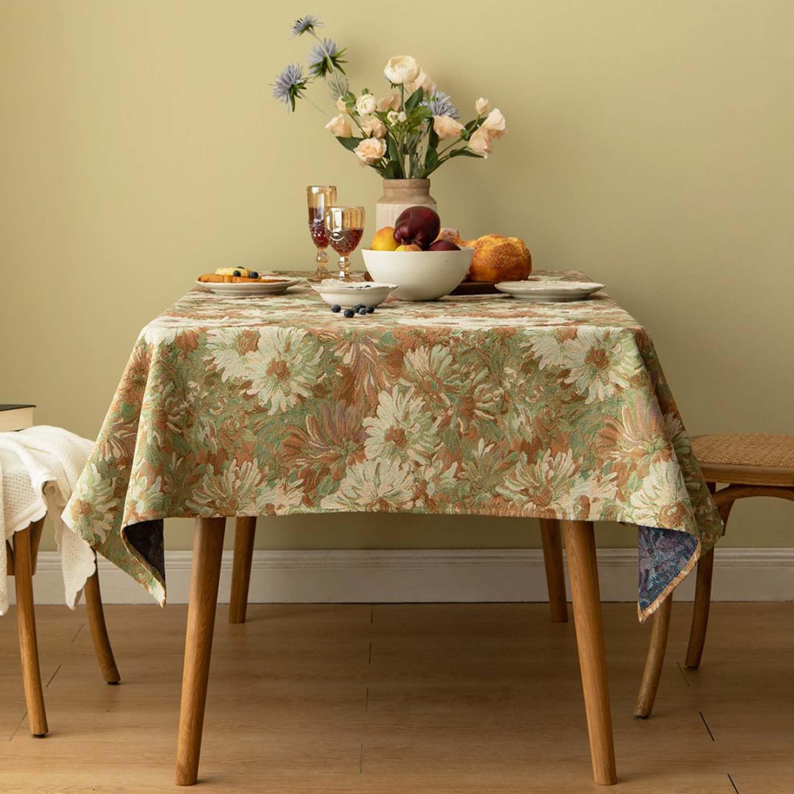 YSUEFIJO Mantel Rectangular de Tela, Manteles Mesa Antimanchas Rectangular, Cubierta de Mesa Lavable, Estilo Lino, Resistente y Fácil de Limpiar, para Fiestas, Exteriores, Mesa de Comedor