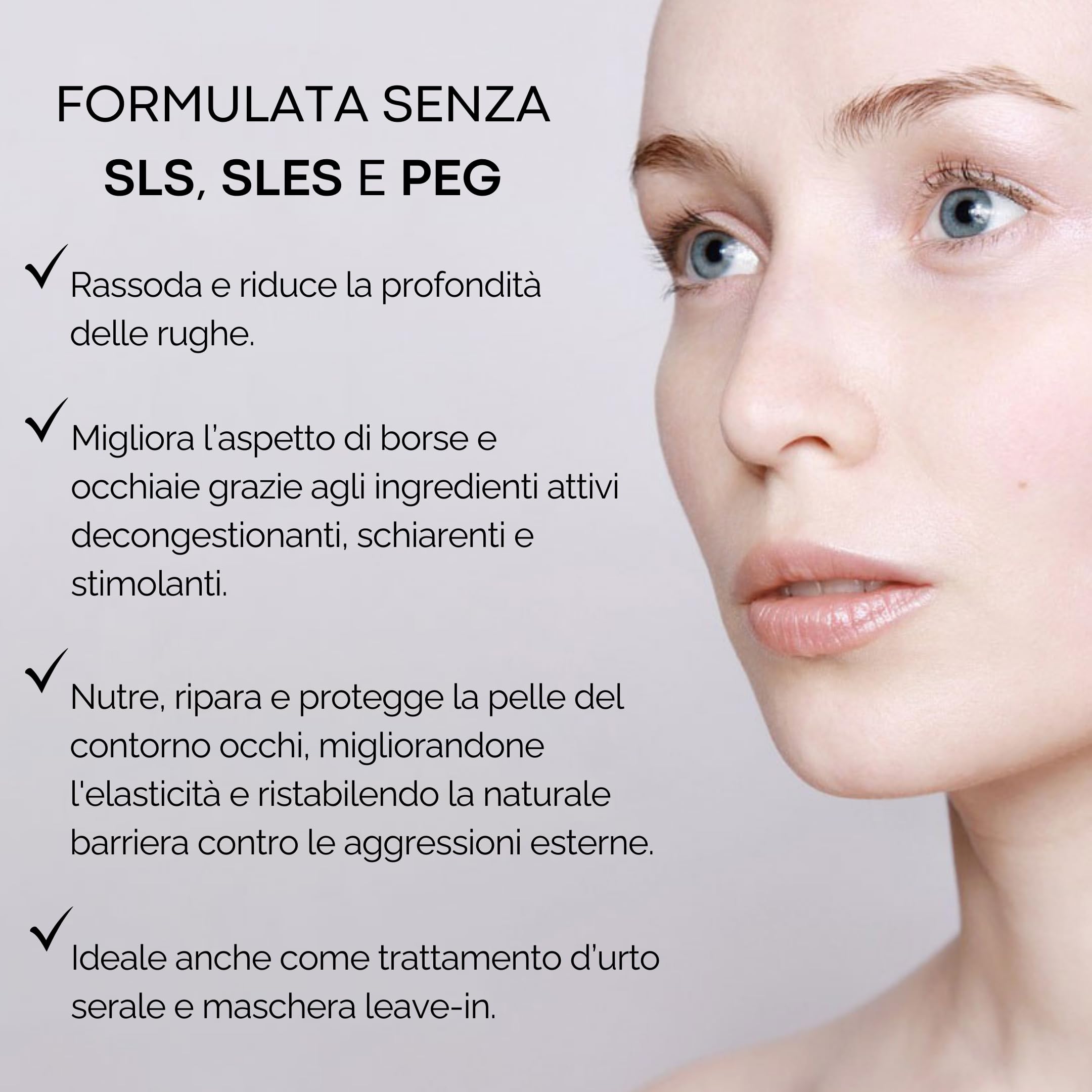 URBANIC Crema Contorno Occhi intensiva Eye Repair, Contorno Occhi Occhiaie con Ceramidi 15 ml di prodotto, Trattamento intensivo contorno occhi Senza SLS, SLES e PEG per rughe, borse e occhiaie