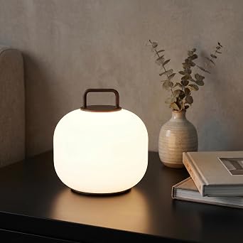 WEILAILUX Cordless Rechargeable Table Lamp with Remote Control, Portable LED RGBW Outdoor Lantern, IP44 Waterproof Dimmable Battery Mood Light, USB Charging, for Shower Bedside Patio Camping (Small)