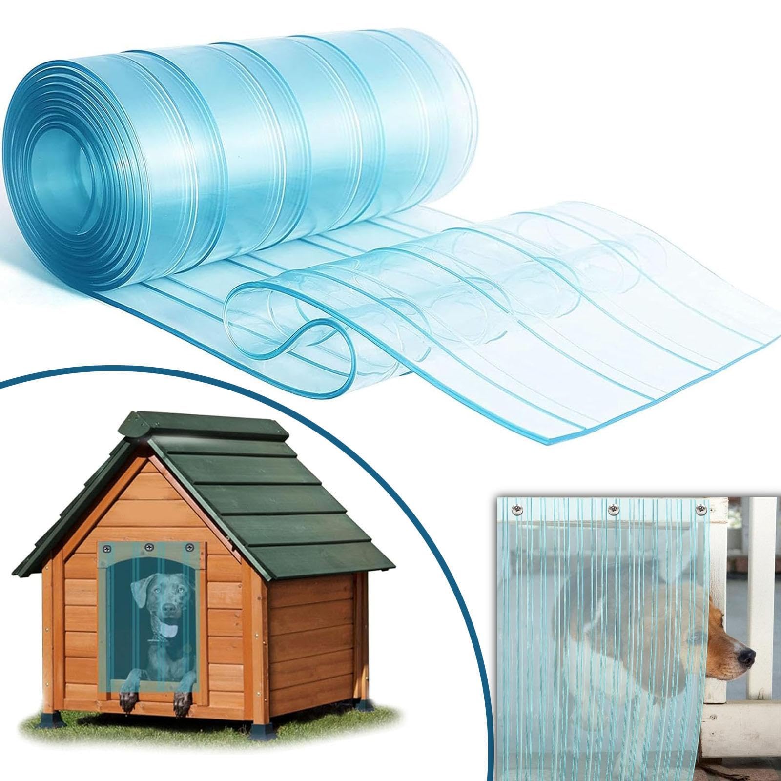 Tenda per Porta in PVC, Porta per Cani, per Animali Domestici, Supporto per Porte Fai da Te per Cani o Gatti, Ricambio Invernale, Lunghezza 2 m, Blu