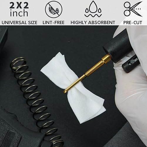 Miniatura 3 de 1800900PCS Gun Cleaning Patches - Highly Absorbent Gun Cleaning Cloth, Lint Free Gun Cleaning Wipes, 2'' Square Cleaning Patches for Firearms 9mm