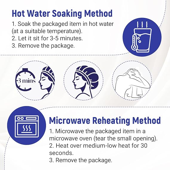 5 PCS Shampoo Caps No Rinse for Elderly, No Rinse Shampoo Cap, Hair Wash Caps No Water Free Microwaveable Suitable for The Elderly and Bedridden Patients, Camping and Bathing