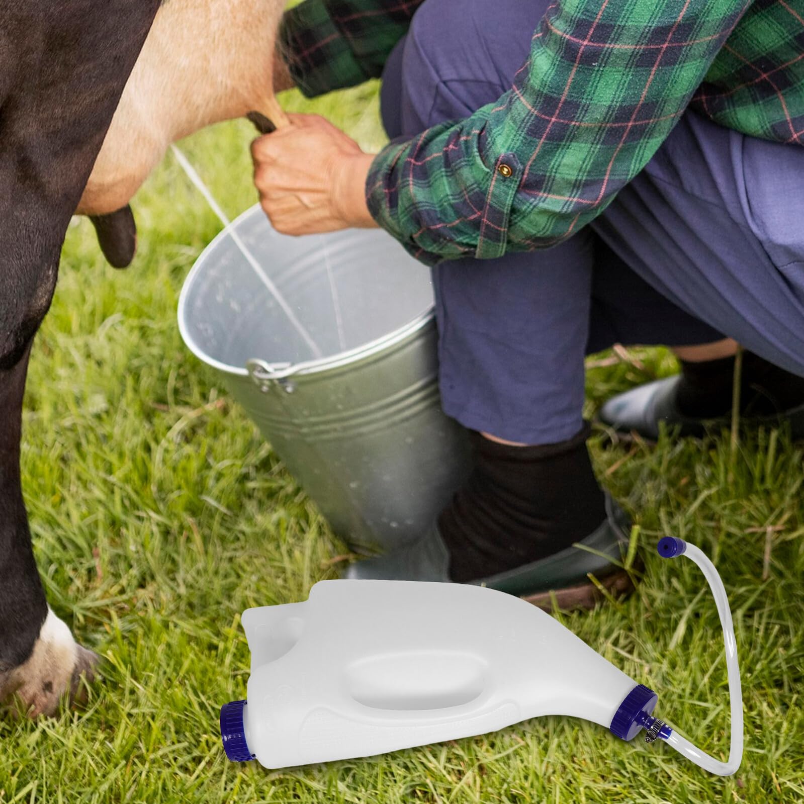 Biberon per Animali 4l in Plastica Bianco per Agnelli e Cuccioli | Set 1 Pezzo, Capacità Ampia, Design per Pulizia Facile, Uso in Allevamento