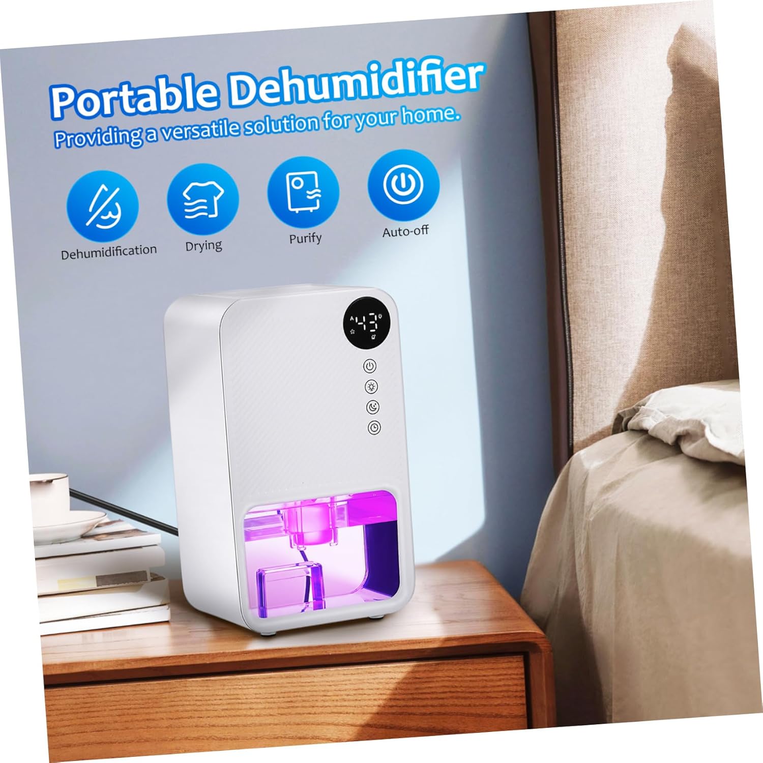 Small Space Dehumidifier for Bathroom Efficient Light Weight Led Lights