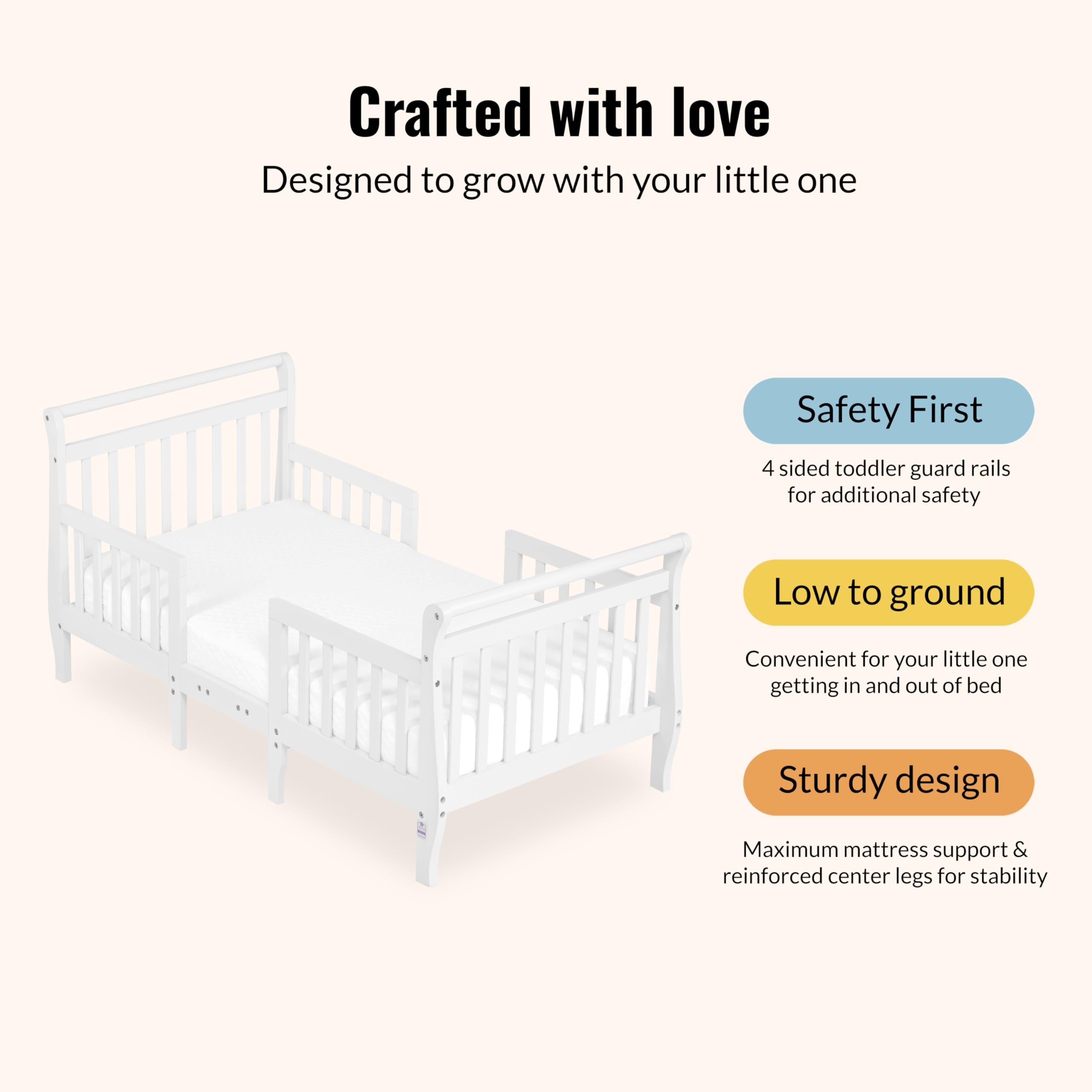 Amazon.com : Dream On Me Emma 3-in-1 Convertible Wooden Toddler