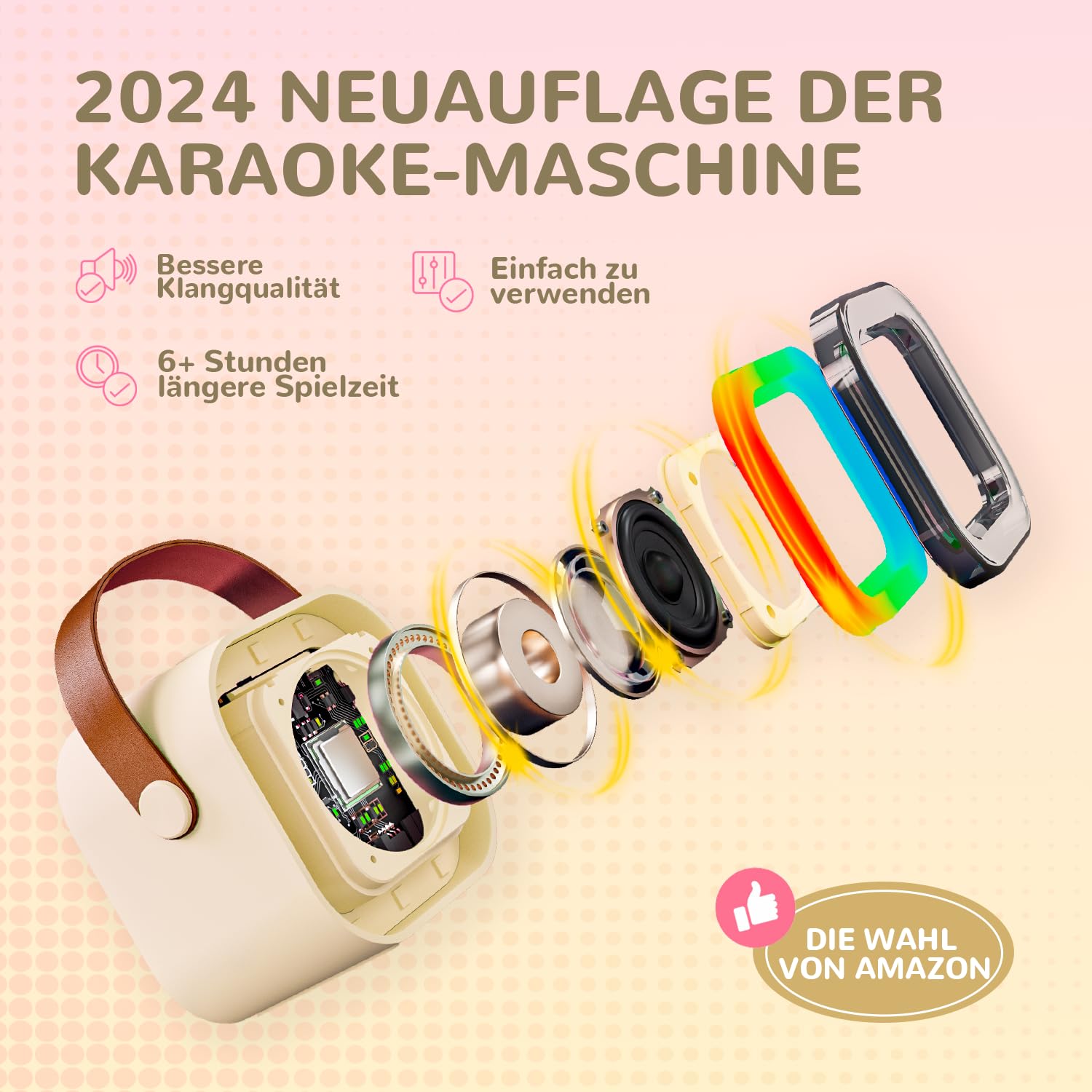 Kinder Karaoke Maschine mit Karaoke mikrofon Kinder: Wowstar Kinder Karaoke mit Mikrofon - Mini Karaoke Maschine - Tragbare Karaoke Set Box - GeburtstagsGeschenk für Mädchen, Jungen - Kinder Spielzeug
