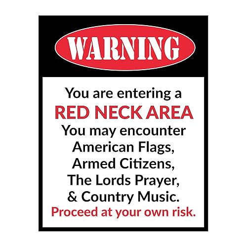 You Are Entering A Red Neck Area - Patriotic Wall Art Print, This Funny Wall Decor Poster Is An Ideal American Art For Home Decor, Bedroom Decor,