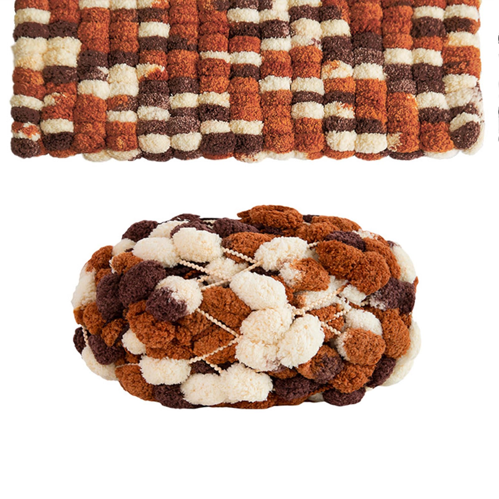 Ebbels Pom-Pom Crochet Yarn, 28Mthick Woollen Soft Hand Knitting Crochet Yarn, Diy Knitting Wool, Chunky Sewing Knitting Yarn For Cushions, Throws, Blankets, Pet Bed (4)