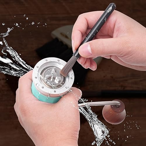 Miniatura 5 de IKAPE Juego de accesorios de café expreso, cepillo de limpieza — un cepillo en forma de abanico y un exquisito juego de cepillos de aluminio — Eleva