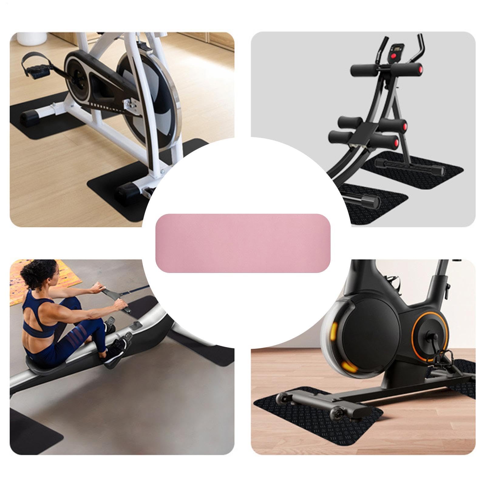 Esterilla para cinta de correr para suelos duros, base antideslizante para máquina de remo y bicicleta estática, insonorizante, 25 x 80 cm, esterilla de fitness – para casa, gimnasio, yoga, garaje