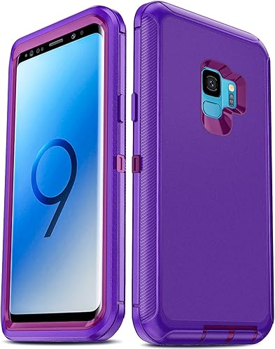 Miniatura 1 de LeYi Funda para Samsung S9, Galaxy S9, 3 en 1, cuerpo completo, a prueba de golpes, de goma, a prueba de polvo, resistente, protección para teléfono