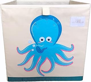 HANIMALIA Boîte à jouets pour enfants - Panier à jouets I Boîte de rangement (33x33x33) Étagère Kallax I Panier de jeu pour enfants I Motif animalier Poulpe