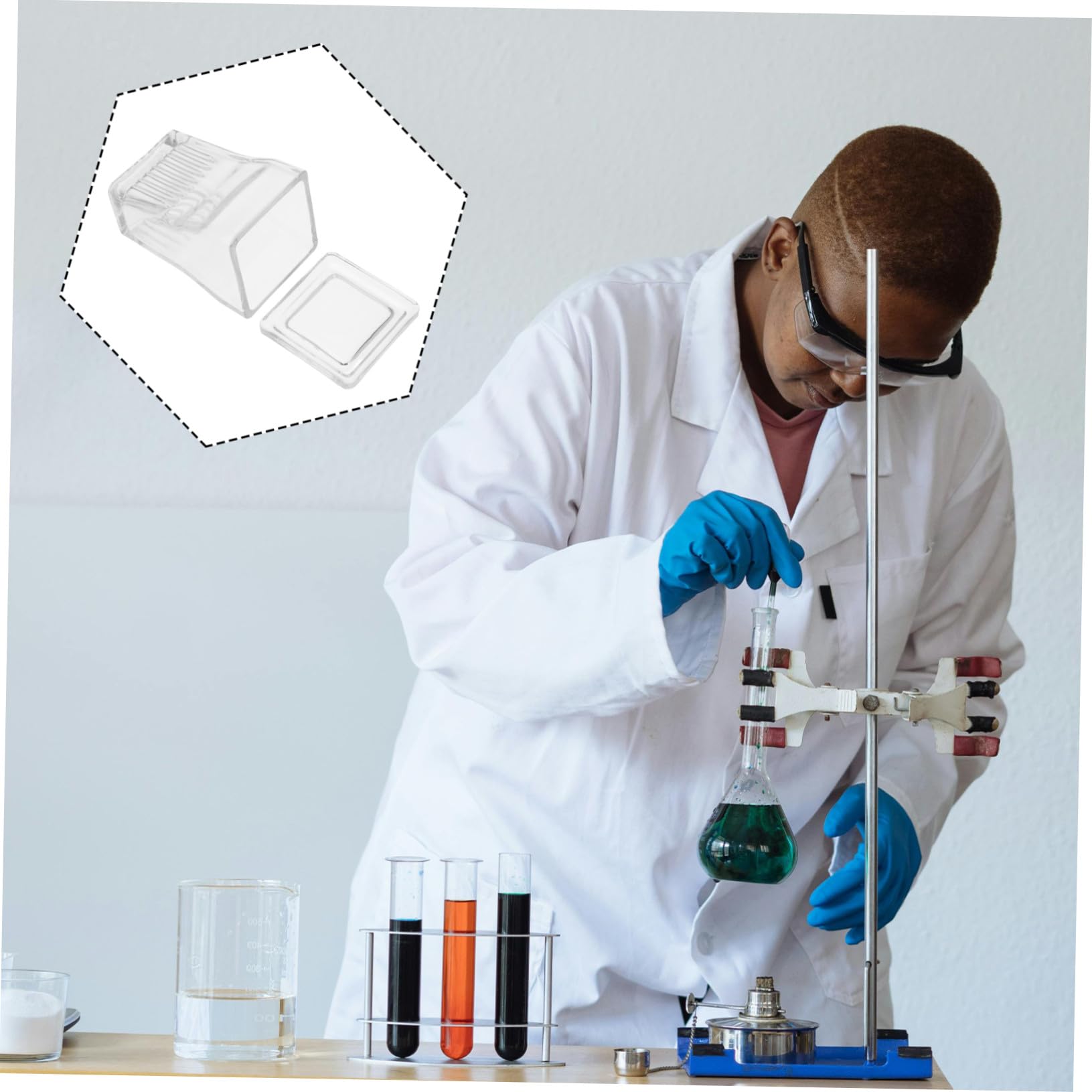 Alipis Vasca di per 9 Vetrini Colorazione Esperimenti per in Integrato Vetro Trasparente con Porta con Elevata Chiarezza Laboratorio