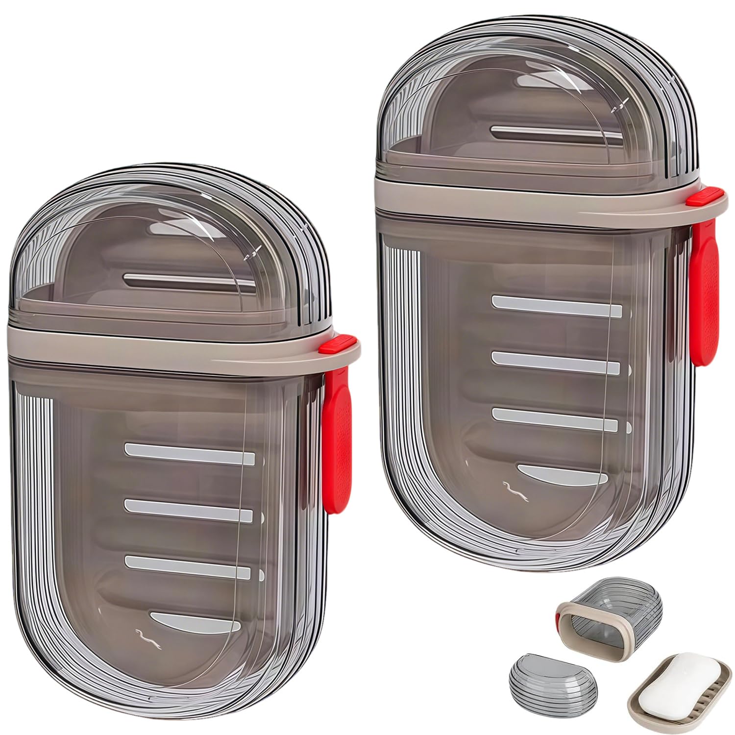 2 Pcs Travel Soap Dish with Lid,Toothbrush Case with Lid Waterproof(B)