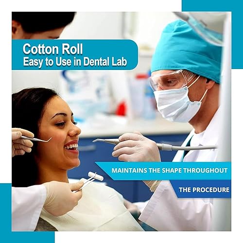 Miniatura 5 de 1000 rollos de gasa dental de algodón de 1.5 pulgadas  Rollo de gasa bucal de alta absorción para dentistas, rollo de algodón no estéril para