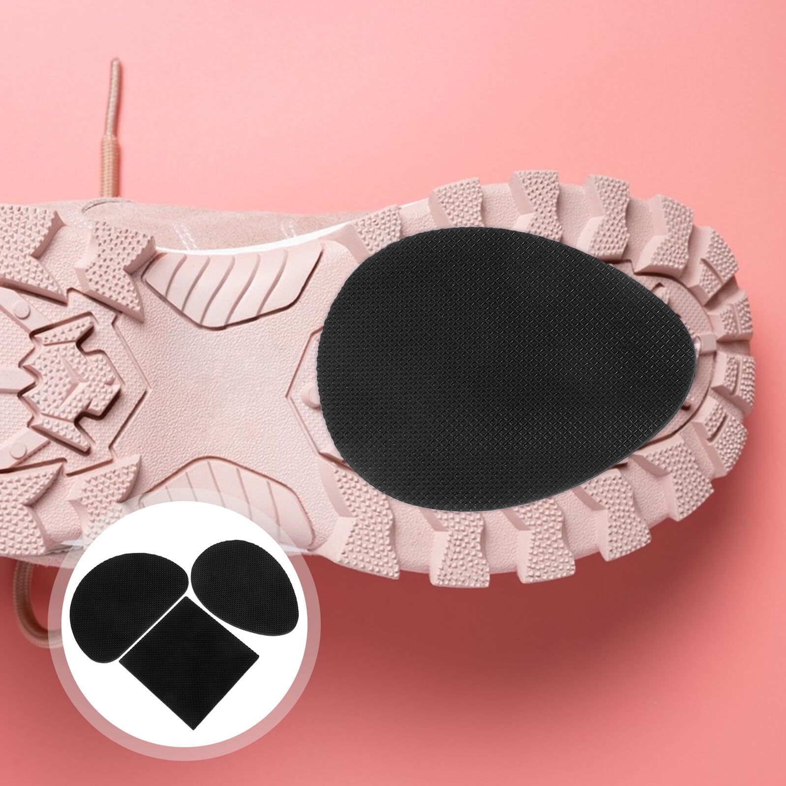 BESTYASH 24pezzi Suole Antiscivolo Autoadesive per Scarpe per Suola di Scarpe in Gomma Autoadesiva di Grip Adesivi per Suola di Copri Autoadesivo per Tacchi Alti