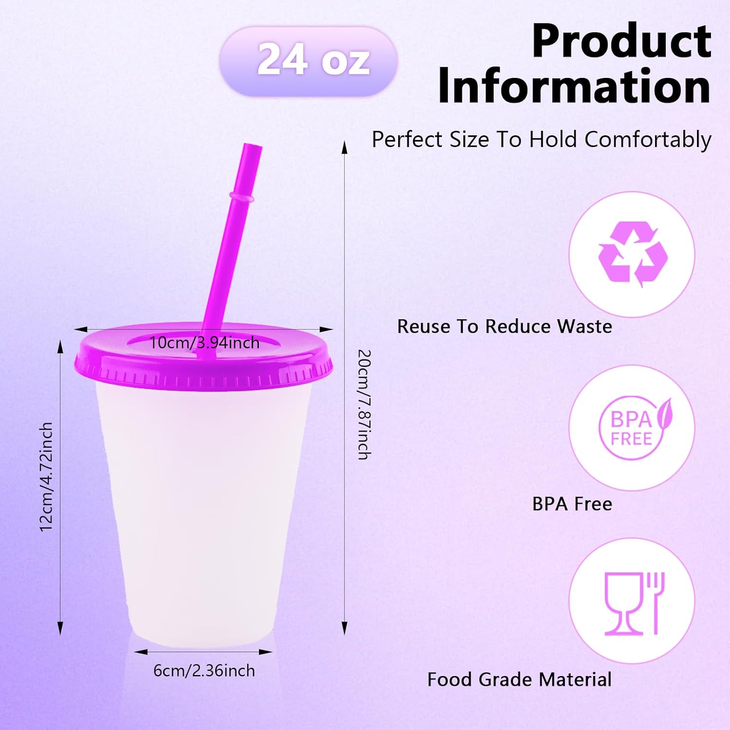 20Pcs Plastic Tumblers with Lids and Straws, Reusable Cups with Lids Plastic Colorful Cups for Party Birthday, Iced Coffee Cup Travel Mug Cold Drink Cup (16 oz, Multi Colors) - Image 2