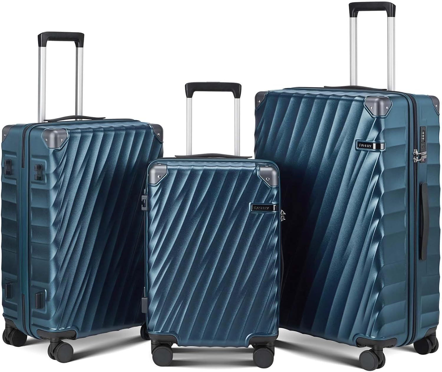 CASELLY 3-Piece PC Luggage Set – Charcoal Metallic